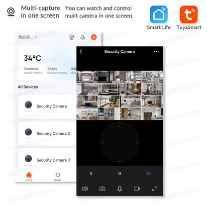 Fuers 5MP WiFi Camera Tuya Smart Home Indoor Wireless IP Surveillance Camera AI Detect Automatic Tracking Security Baby Monitor